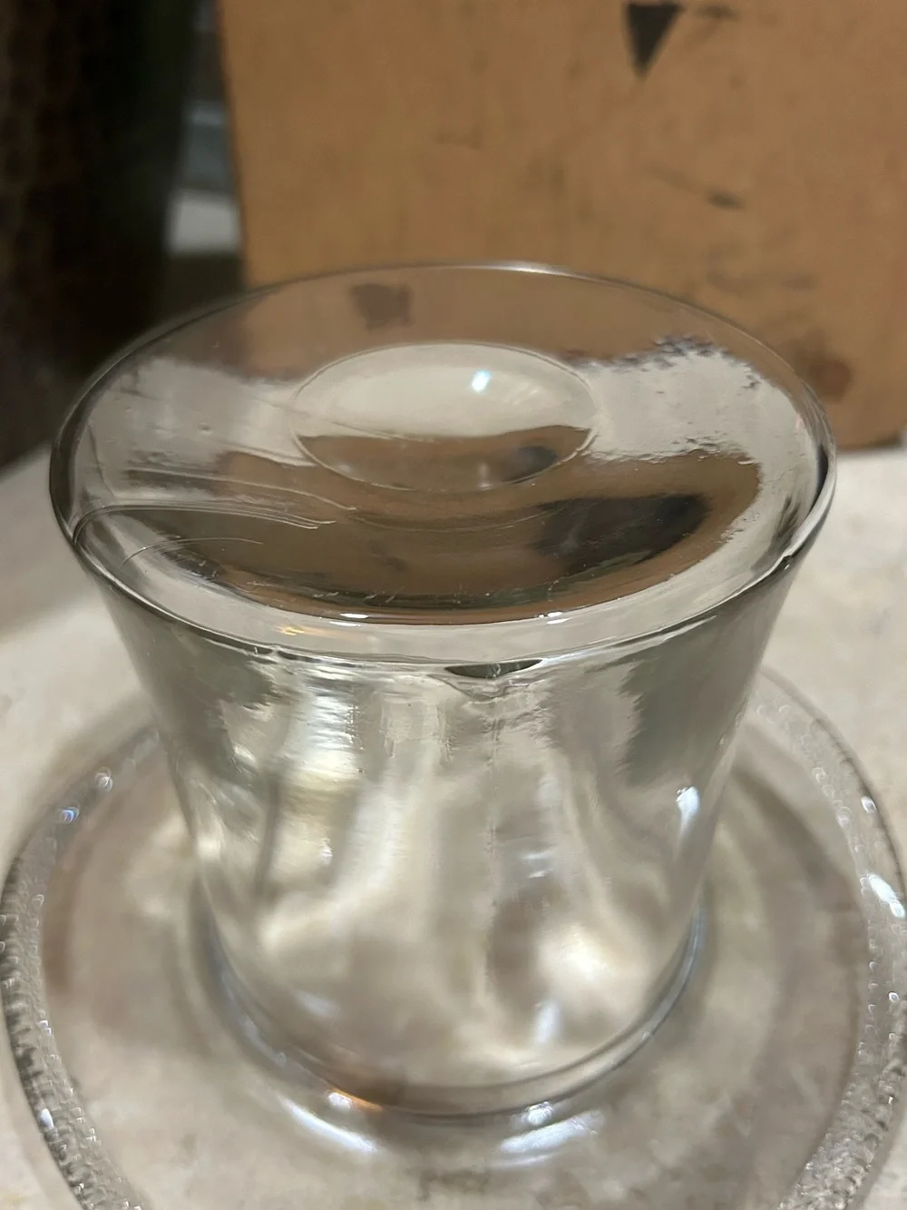 vintage Blenko Clear Glass Too Hat Vase